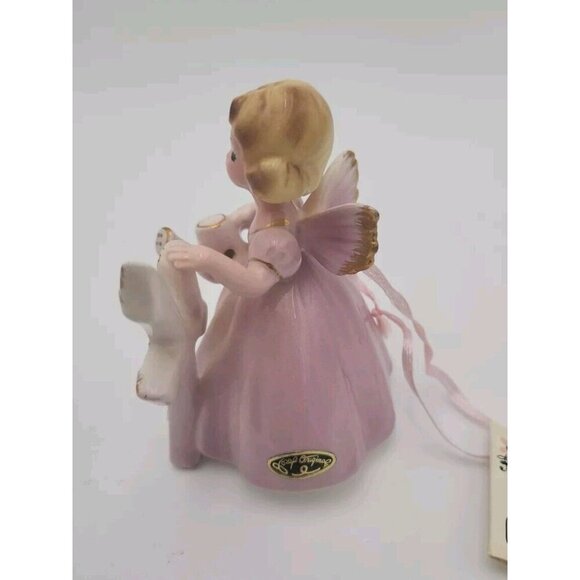 Josef Originals 4th Birthday Girl Angel Figurine Tag And Stickers Watering Can - Picture 2 of 16